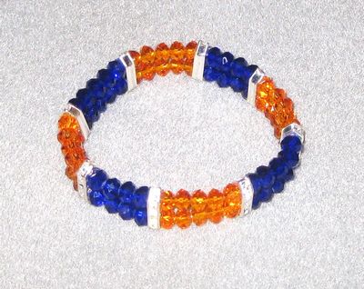 Bracelet Orange and Blue Two-Line Crystals